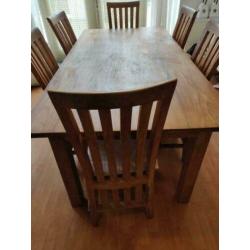 Prachtige teak eettafel (evt + stoelen)
