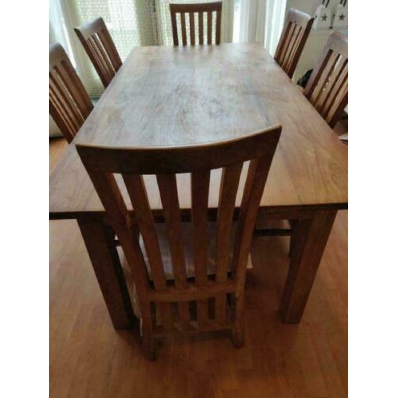 Prachtige teak eettafel (evt + stoelen)