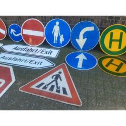 Partij vintage verkeersborden verkeer bord sign industriele