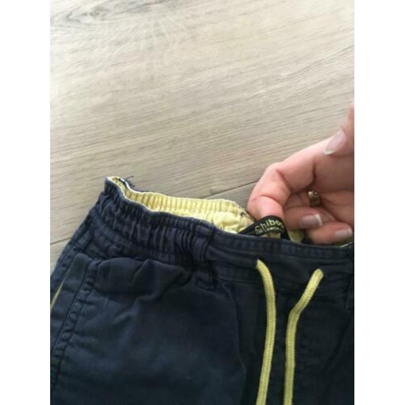 H&M CHIBOOGI korte broek dikkere stof mt 92 blauw netjes D11
