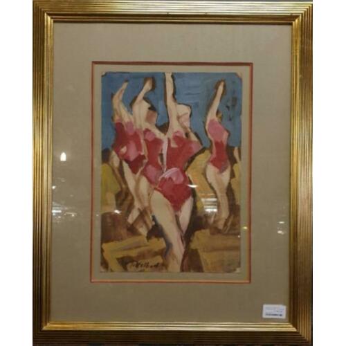 gouache, 51 x 35, ''Parade te Praag'',ges.Vojtech Tittelbach