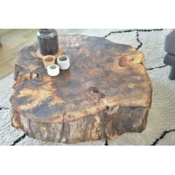 boomstam salontafel boomstamtafel kastanje salontafel