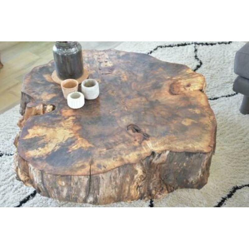 boomstam salontafel boomstamtafel kastanje salontafel