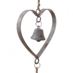 Hanger van metaal Hart met Bellen 37,5 cm