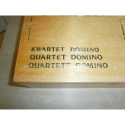 Houten Kwartet Domino 60 stuks, in originele kist