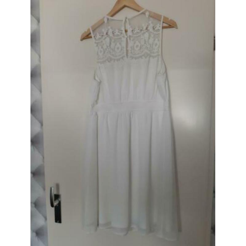 Vero moda jurk vanessa dress wit maat xl white 1x gedragen