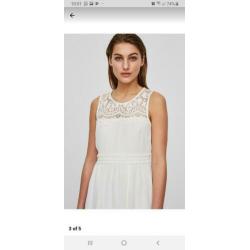 Vero moda jurk vanessa dress wit maat xl white 1x gedragen