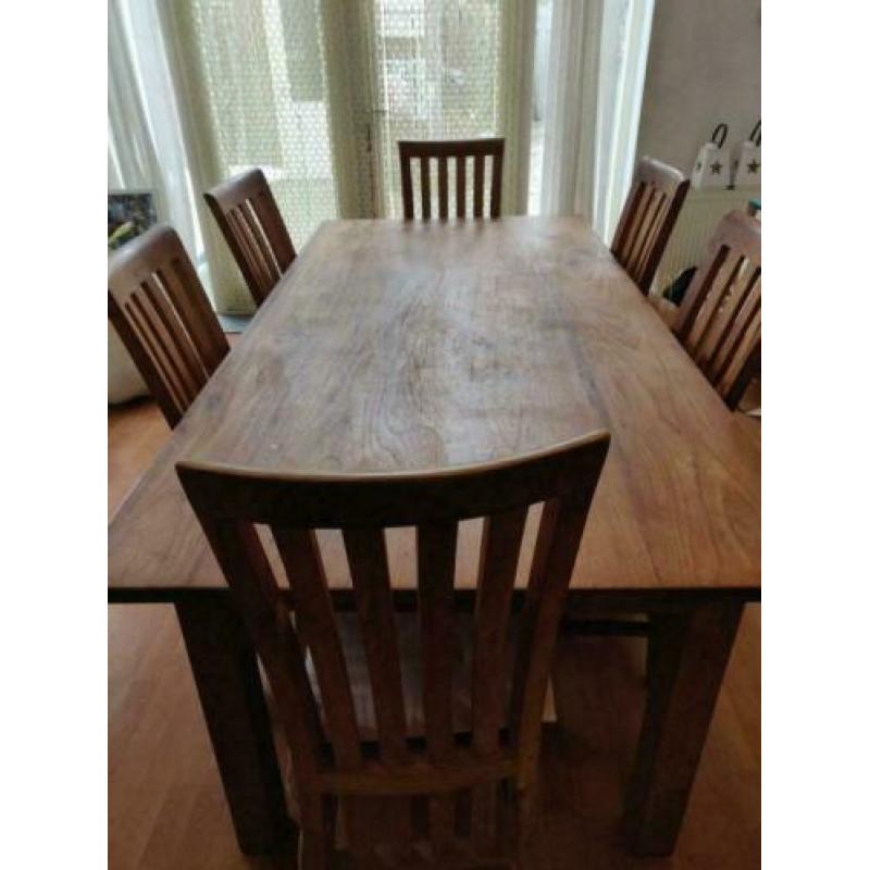 Prachtige teak eettafel (evt + stoelen)