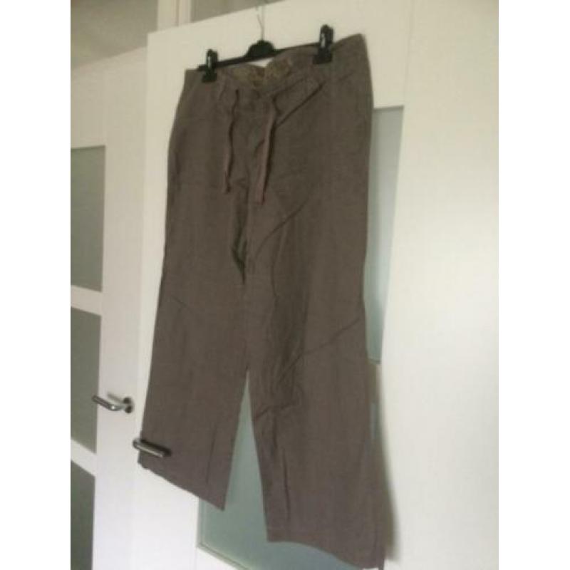 linnen groene zomer broek mt 40 casuel fit
