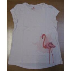 Roze shirt flamingo 146/152.