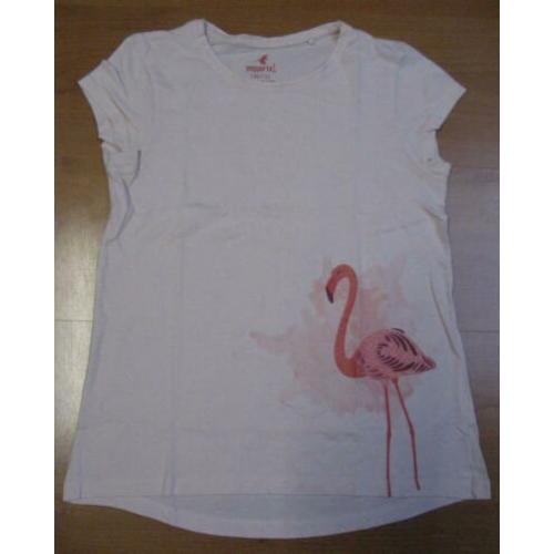 Roze shirt flamingo 146/152.