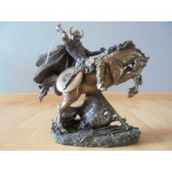 Viking te paard Veronese brons Oslo= Hoogte 26 cm