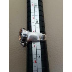 Maat 17 - Zilveren (925) ring met 6 (half) EDELSTENEN !!!!