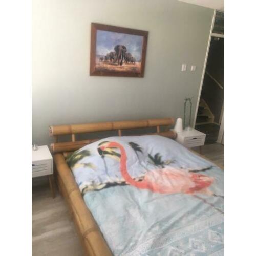 2 persoons bamboe bed incl boxspring & matras