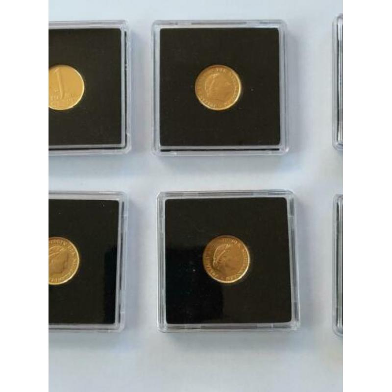 Cent 1980 verguld in capsules 11 stuks