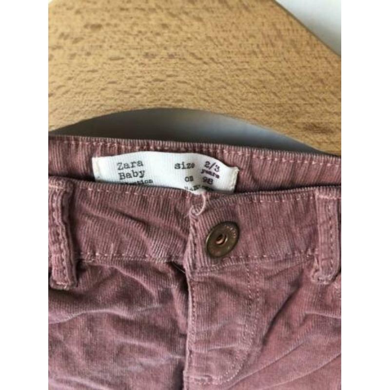 Rib broek Zara oud roze maat 98