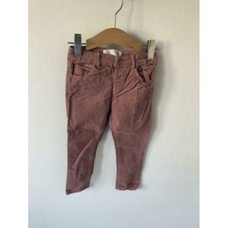 Rib broek Zara oud roze maat 98
