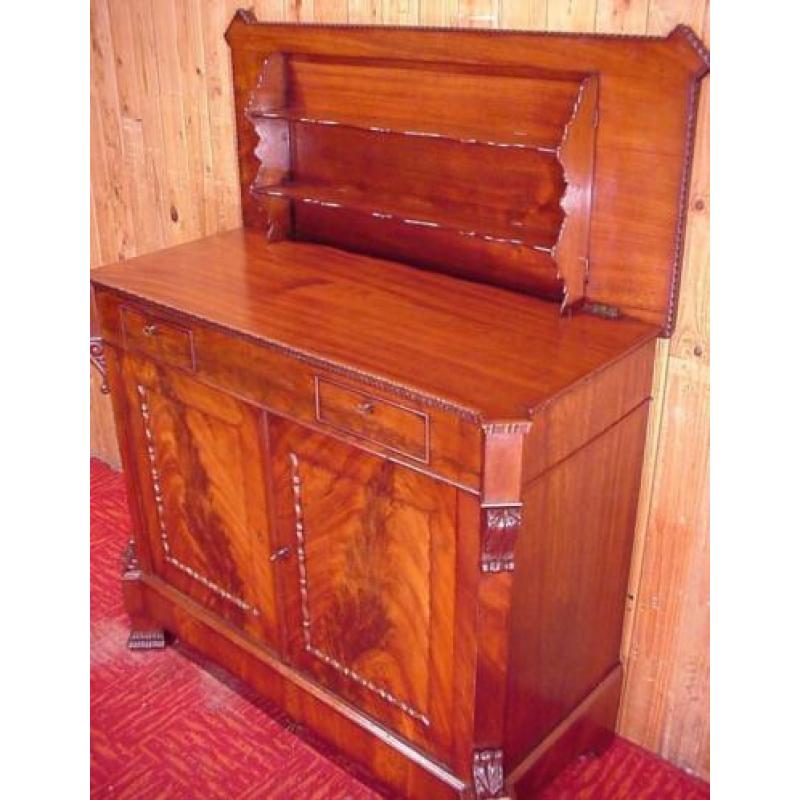 Antiek mahonie klepbuffet kastje Penantkastje klep Commode