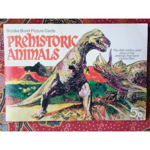 Mooi vintage compleet Engels plaatjes album over prehistorie