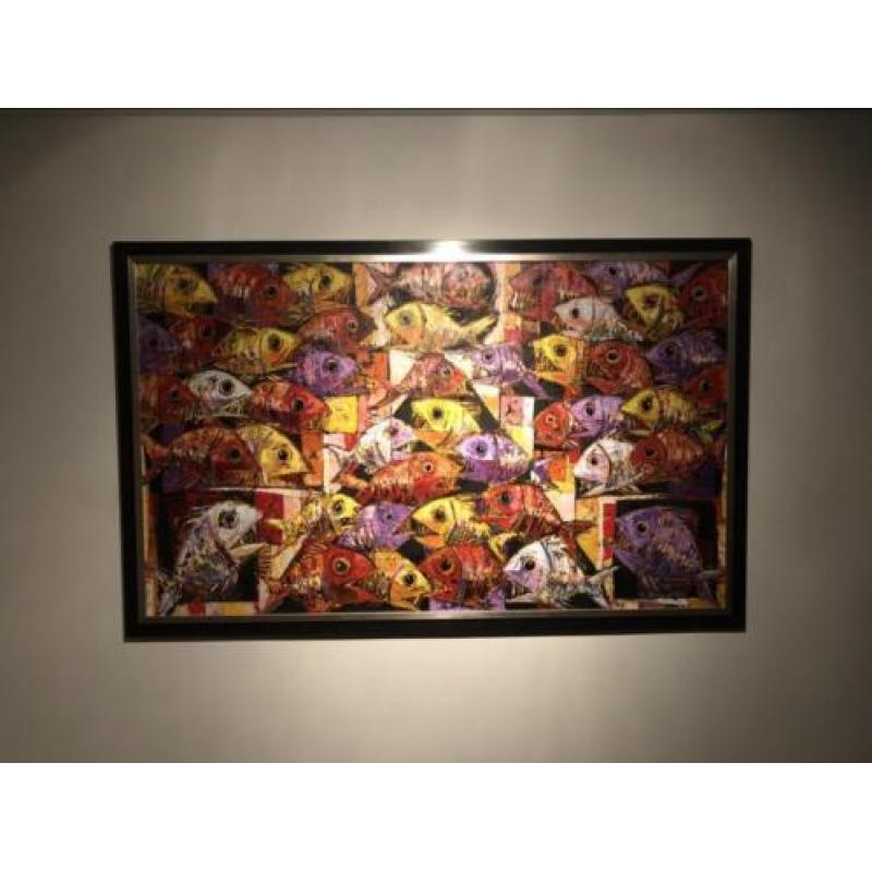 Schilderij met piranhas