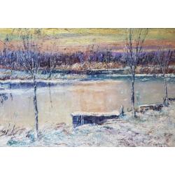 Peter van den Braken - Winter - olie op doek, gesgneerd r.o.
