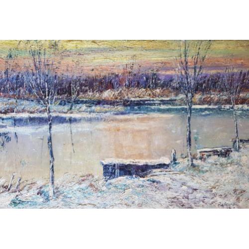 Peter van den Braken - Winter - olie op doek, gesgneerd r.o.