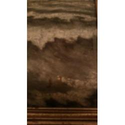 Mooi heel oud schilderij met boomschuiten