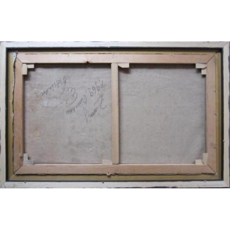 = doek 60 x 100 cm==GESIGNEERD==liggend vrouwelijk naakt==
