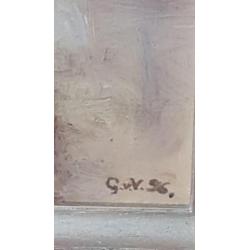 Olieverf schilderij " in Galop " gesigneerd G v V.
