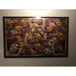 Schilderij met piranhas