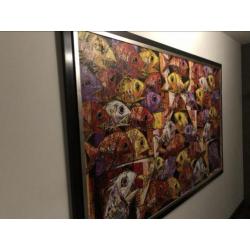 Schilderij met piranhas
