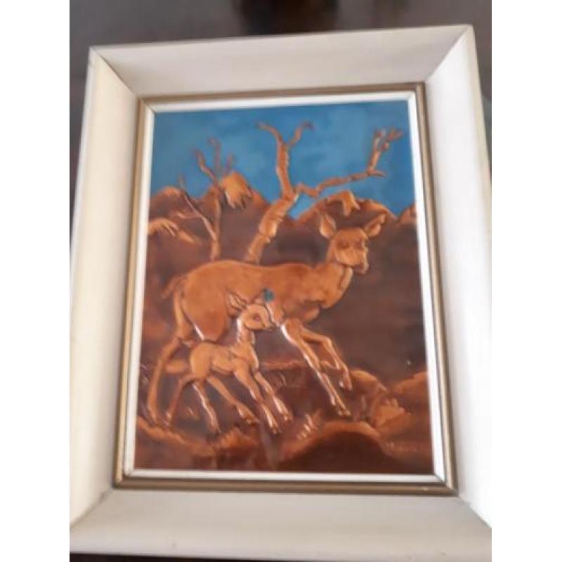 Mooi koperen schilderij