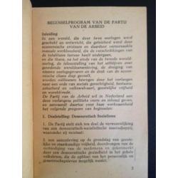 Beginselprogram PvdA - Bijzondere eerste uitgave - 1947