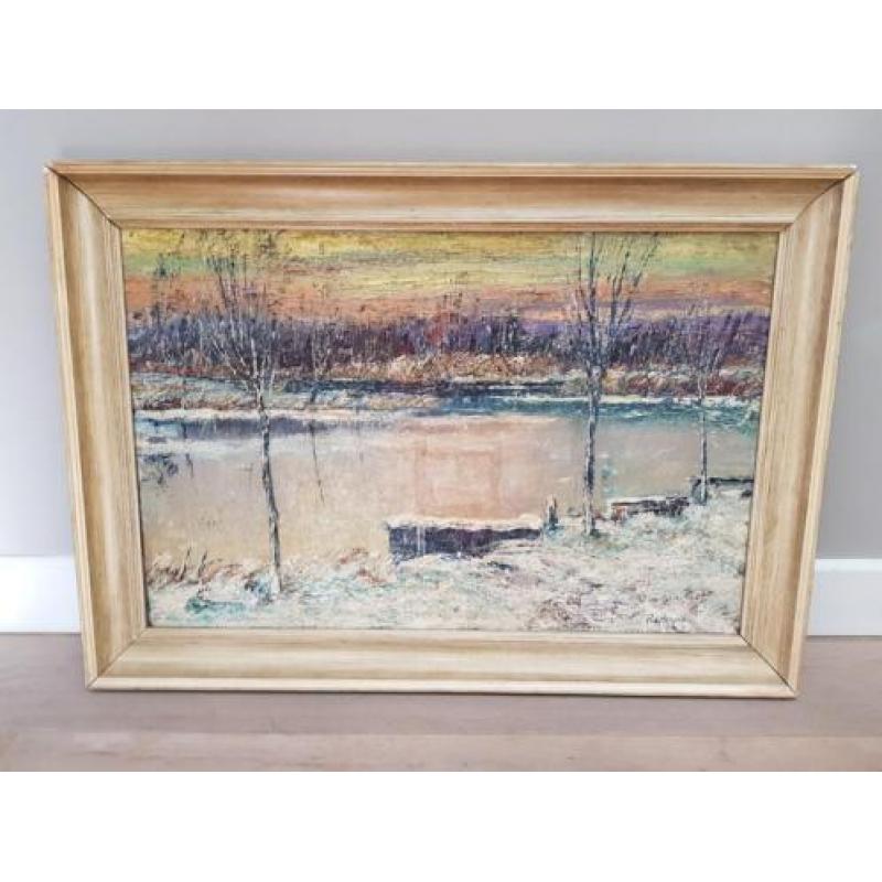 Peter van den Braken - Winter - olie op doek, gesgneerd r.o.