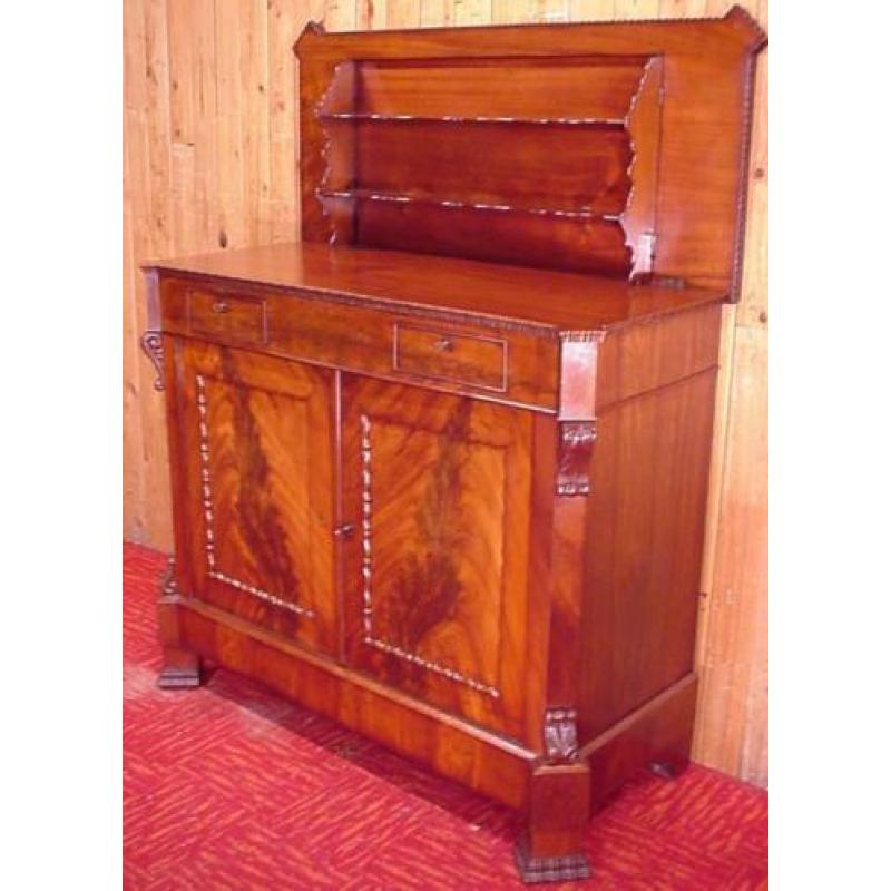 Antiek mahonie klepbuffet kastje Penantkastje klep Commode
