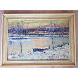 Peter van den Braken - Winter - olie op doek, gesgneerd r.o.