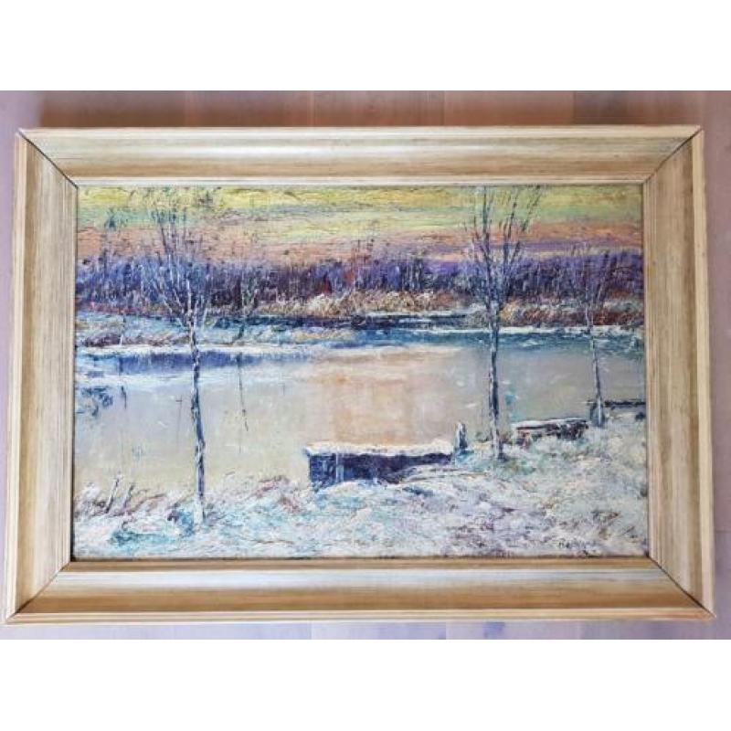 Peter van den Braken - Winter - olie op doek, gesgneerd r.o.