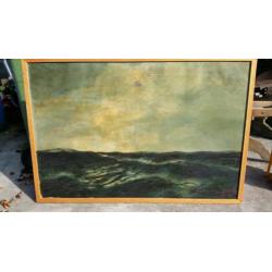Zeeschilderij zeezicht golven noordzee vd Kolk 1935