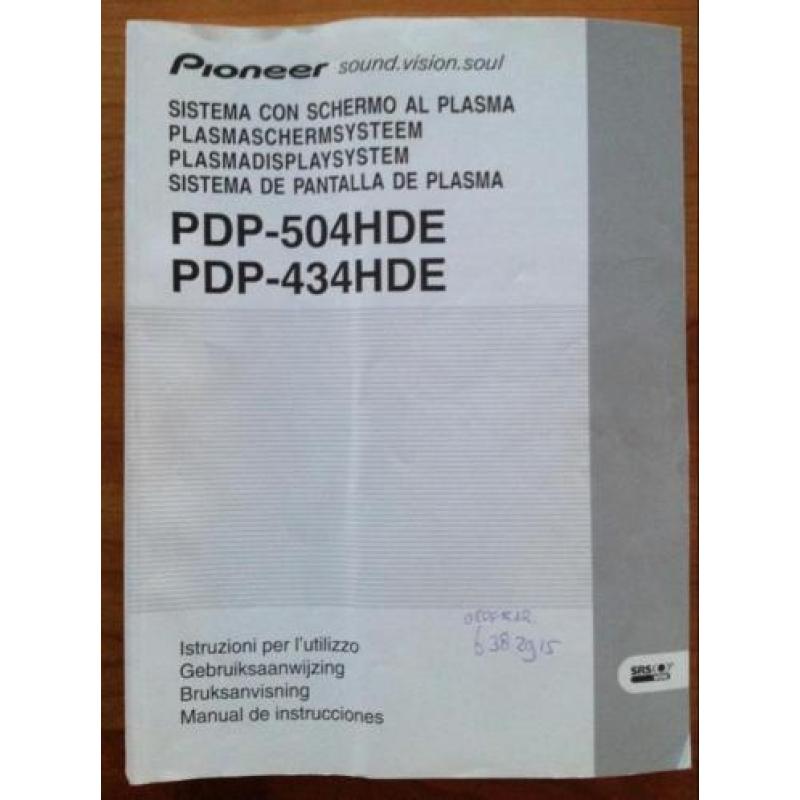 Te koop Pioneer 50" plasma tv incl. voet