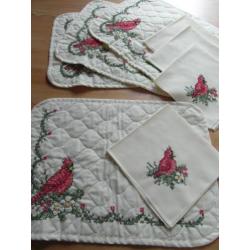 handgemaakte 8 delige set placemats en servetten en set voor