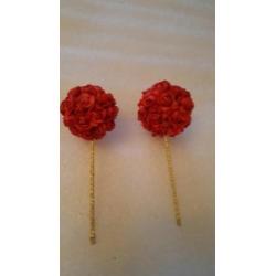 Decoratie prikkers x 2 - rood