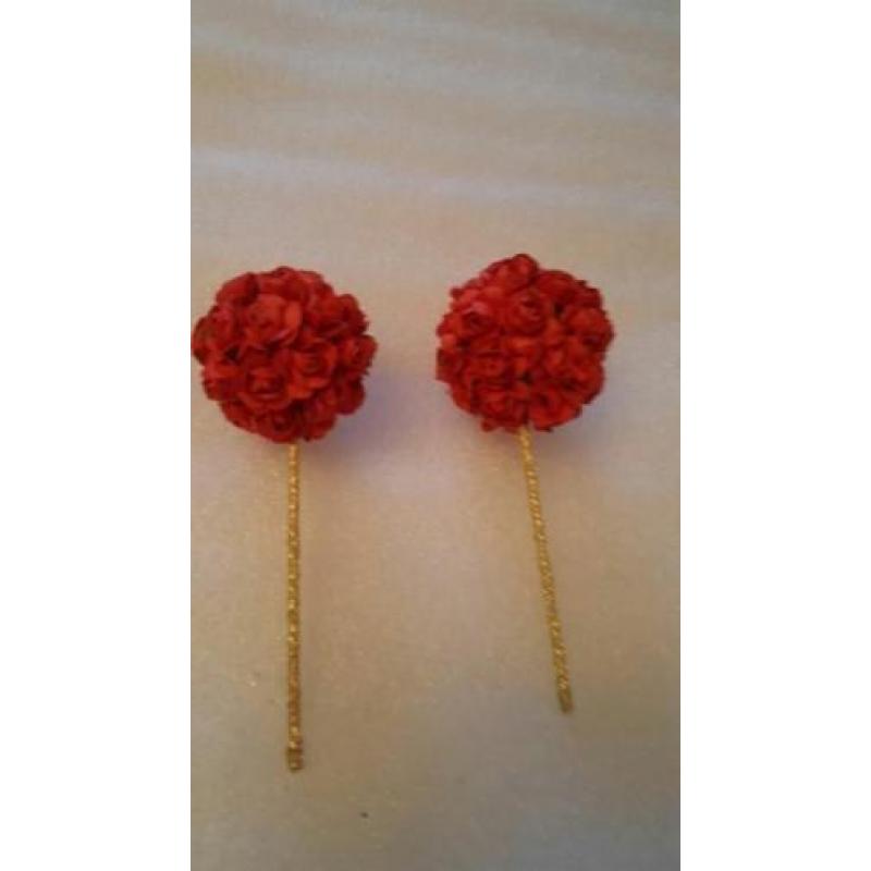 Decoratie prikkers x 2 - rood