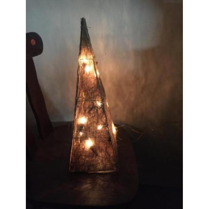 Kerstboom piramide met verlichting hoogte 45 cm