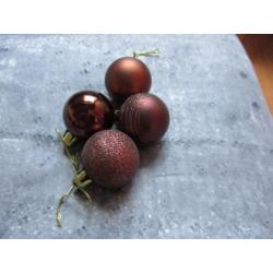 KERST >> 90 stuks ballen brons-bruin in 5 maten