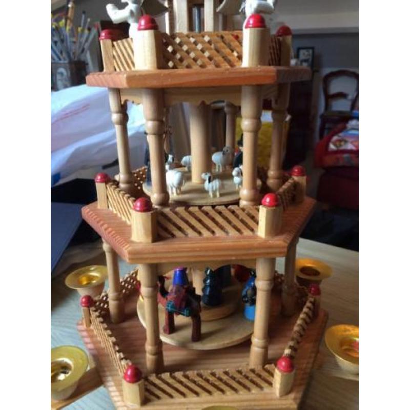 houten kerst molen.