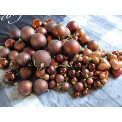 KERST >> 90 stuks ballen brons-bruin in 5 maten