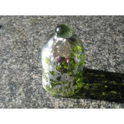 glazen "kerstklok" , met zilverachtig en lime groen.