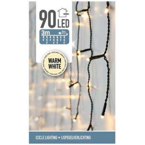 IJspegel verlichting 90 LED's 3 meter warm wit