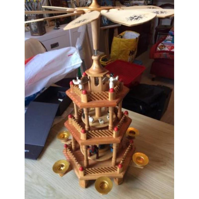 houten kerst molen.