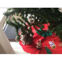 Kerstboom kunst inclusief zilveren kerstversiering